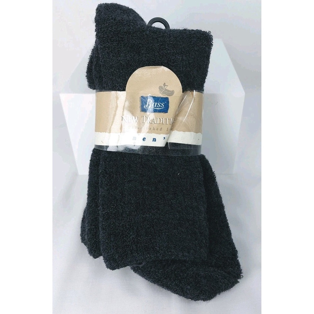 Bass New Traditions Wool Socks 2‎ Pair Mens Size 10-13 Charcoal Outdoor USA
